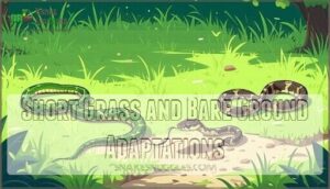 short grass and bare ground adaptations