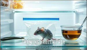 thawing frozen prey