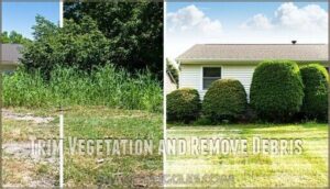 trim vegetation and remove debris