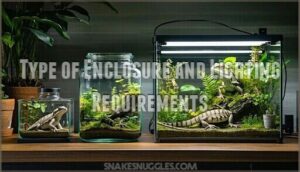 type of enclosure and lighting requirements