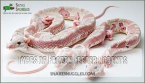 types of frozen feeder rodents