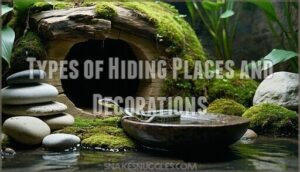 types of hiding places and decorations