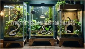 types of terrariums for snakes