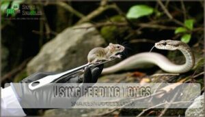 using feeding tongs