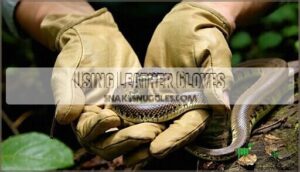 using leather gloves