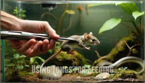 using tongs for feeding