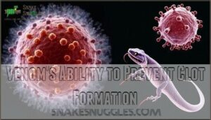 venom's ability to prevent clot formation
