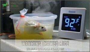 warming thawed mice