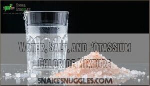 water, salt, and potassium chloride mixture