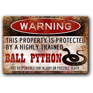 Ylens Ball Python Sign,Funny Metal B0894DH7HY