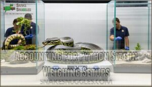 accounting for python size in weighing setups