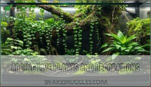 adding live plants and decorations