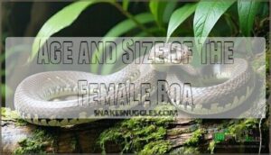age and size of the female boa