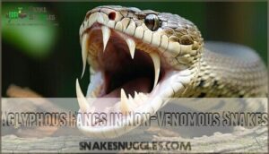 aglyphous fangs in non-venomous snakes