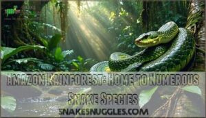 amazon rainforest: home to numerous snake species