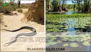 aquatic vs. terrestrial habitats