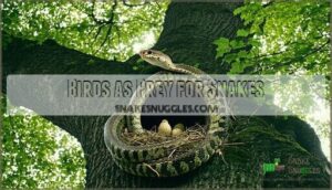 birds as prey for snakes