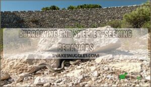 burrowing and shelter-seeking behaviors