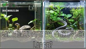 can a ball python tank be too large