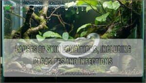causes of skin conditions, including parasites and infections