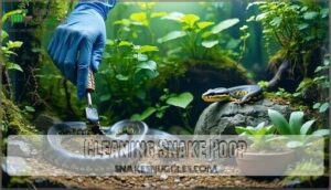cleaning snake poop