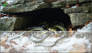 common places to find snakes during brumation