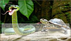 comparison with non-forked tongues in other reptiles