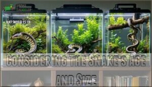 considering the snake's age and size