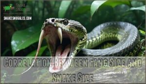 correlation between fang size and snake size
