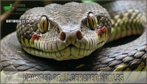 crusted or ulcerated scales