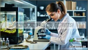 diagnosing snake parasites