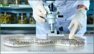 diagnosing snake skin infections