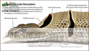 distal-most lobe resorption and rattle growth
