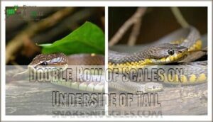 double row of scales on underside of tail