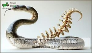 elongated vertebral column