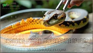 ensuring proper temperature of prey