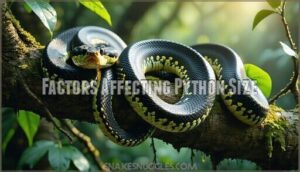 factors affecting python size