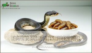 factors for frozen rodent size