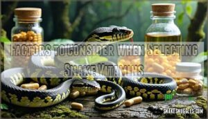 factors to consider when selecting snake vitamins