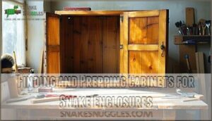 finding and prepping cabinets for snake enclosures
