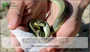 gently removing shed