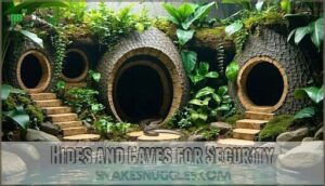 hides and caves for security