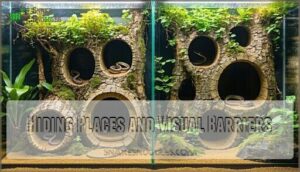 hiding places and visual barriers