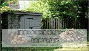 hiding spots in human-made environments