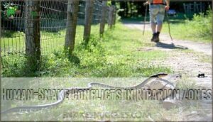 human-snake conflicts in riparian zones