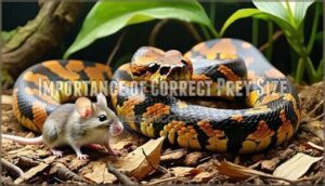 importance of correct prey size