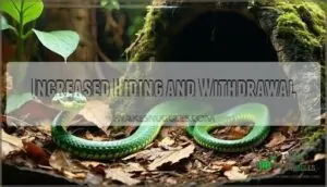 increased hiding and withdrawal increased hiding and withdrawal