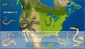 king snake habitat map and distribution