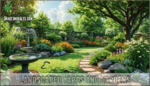 landscaped yards and gardens