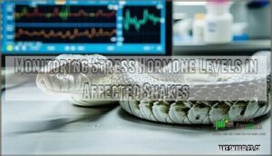 monitoring stress hormone levels in affected snakes
